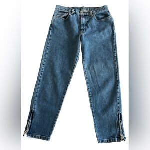 Vintage Ralph Lauren Polo Jeans Co Ankle Zip Capri Denim Crops Size 10 32x25